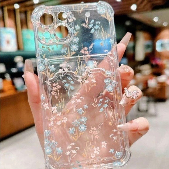 ⚠️Clearance🫧iPhone 13/Pro/Pro Max Cute Floral iPhone Case With Card Holder - Picture 3 of 5